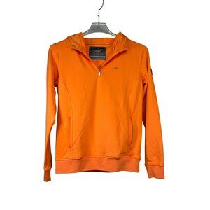 Schockemohle Sports Size Medium Orange Performance Zip-Up Hoodie